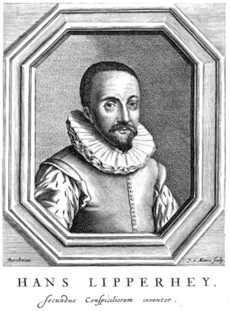 Portrait of the Dutch scientist Hans Lippershey in Pierre Borel's book "De vero telescopii inventore" (1655)